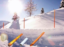 Schneestangen und Markierungsstangen